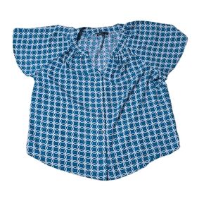 Adrienne Vittadini Teal Print, Button Down Front Top